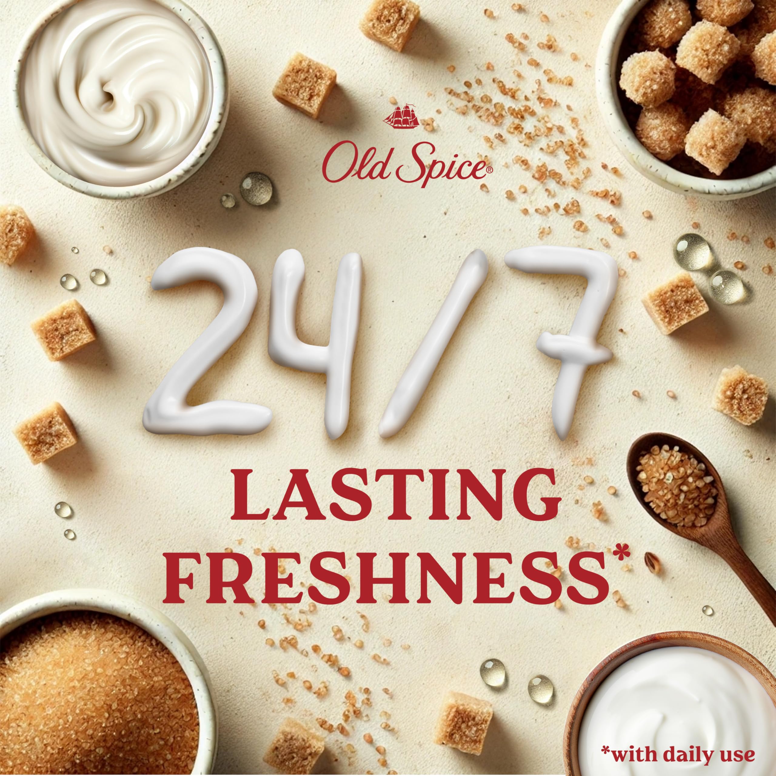 Old Spice lather in hand demonstrating foamy cleansing action
