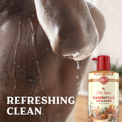 Man showering with Old Spice showcasing in‑shower freshness