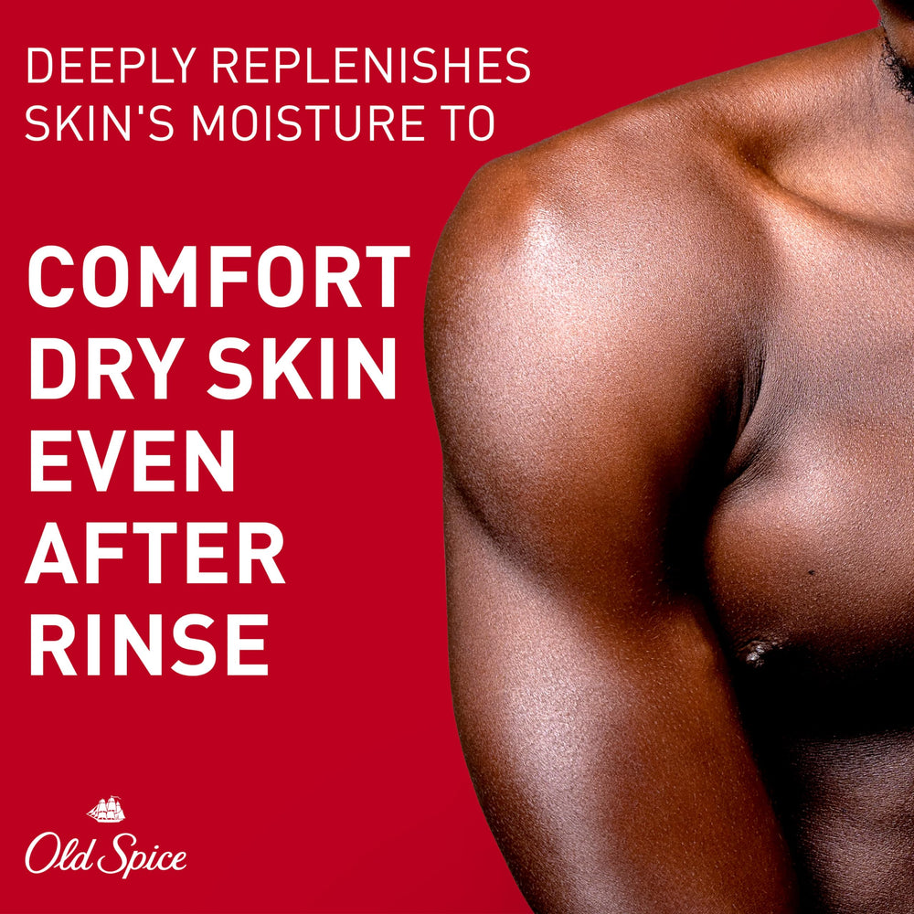 Man using Old Spice in shower illustrating clean, hydrated skin
