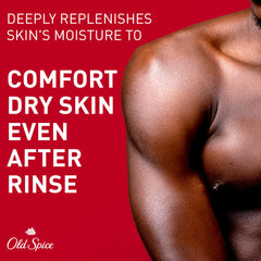 Man using Old Spice in shower illustrating clean, hydrated skin