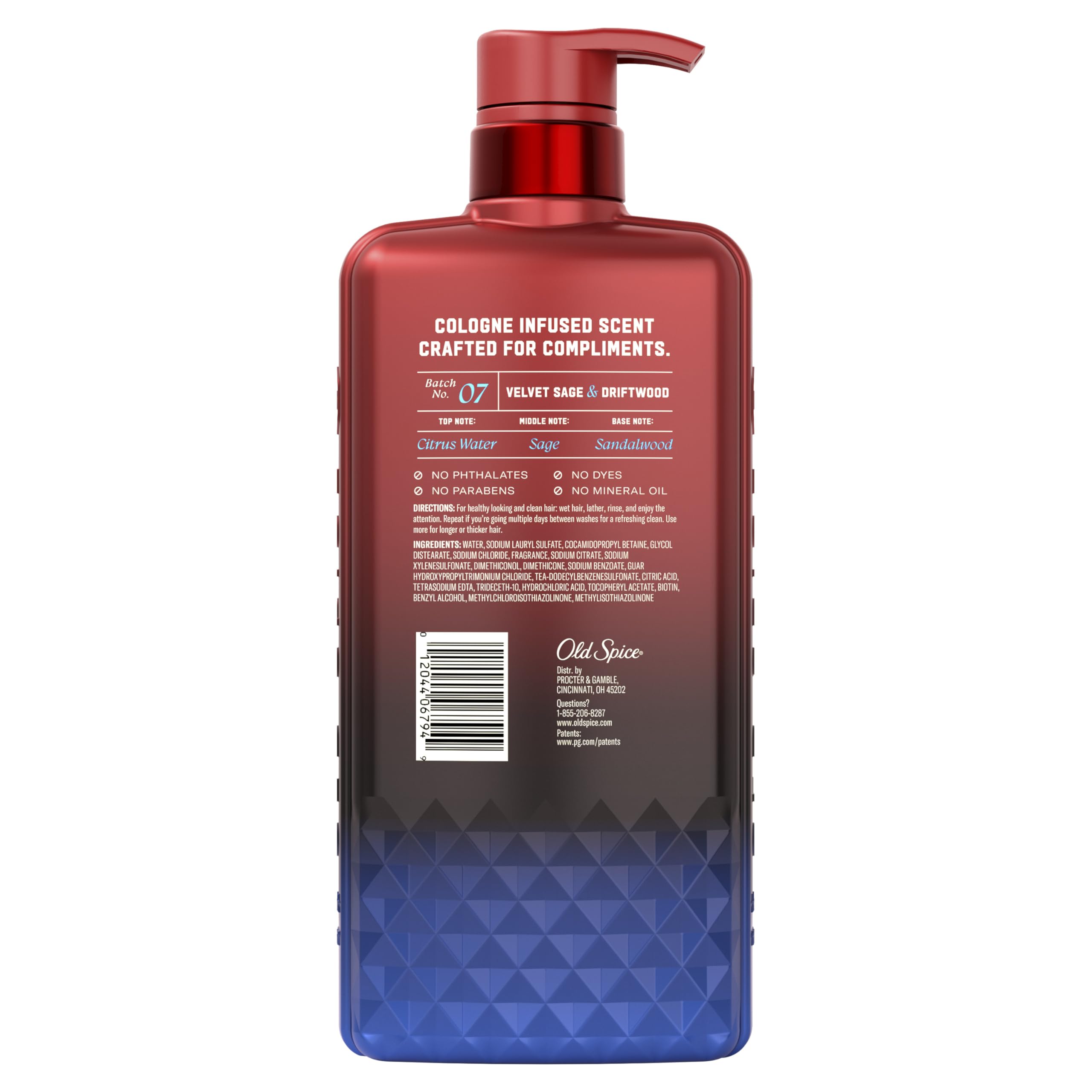 Old Spice before and after hair showing improved lift and fuller-looking texture