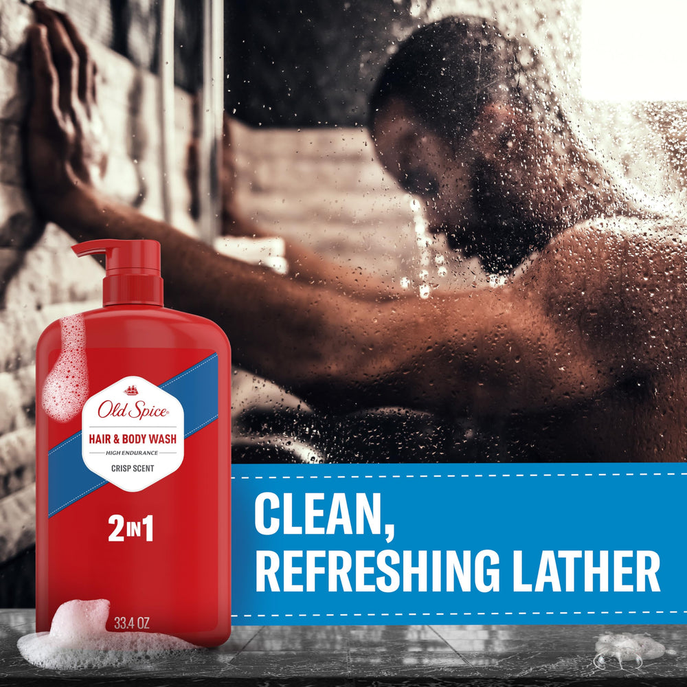 Four Old Spice bottles displayed together for bulk supply benefit