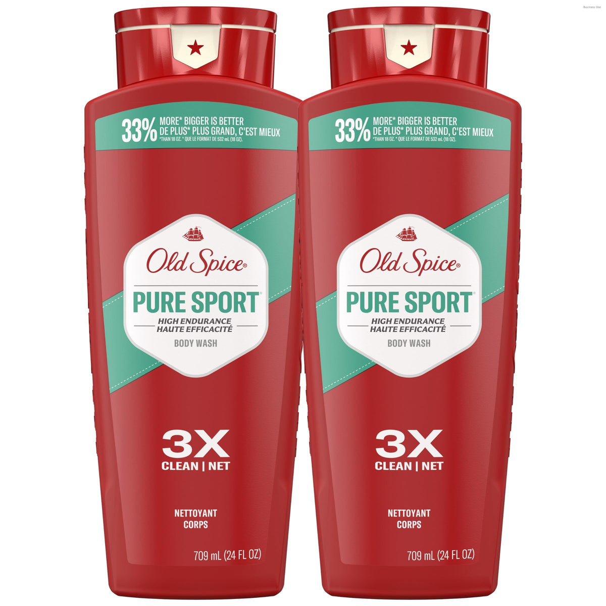 Old Spice bottle front packaging showing Pure Sport scent benefit
