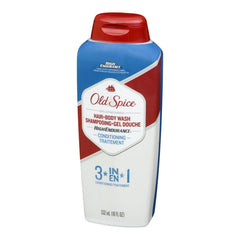 Old Spice bottle in shower scene, illustrating in-use freshness and convenient one-step routine