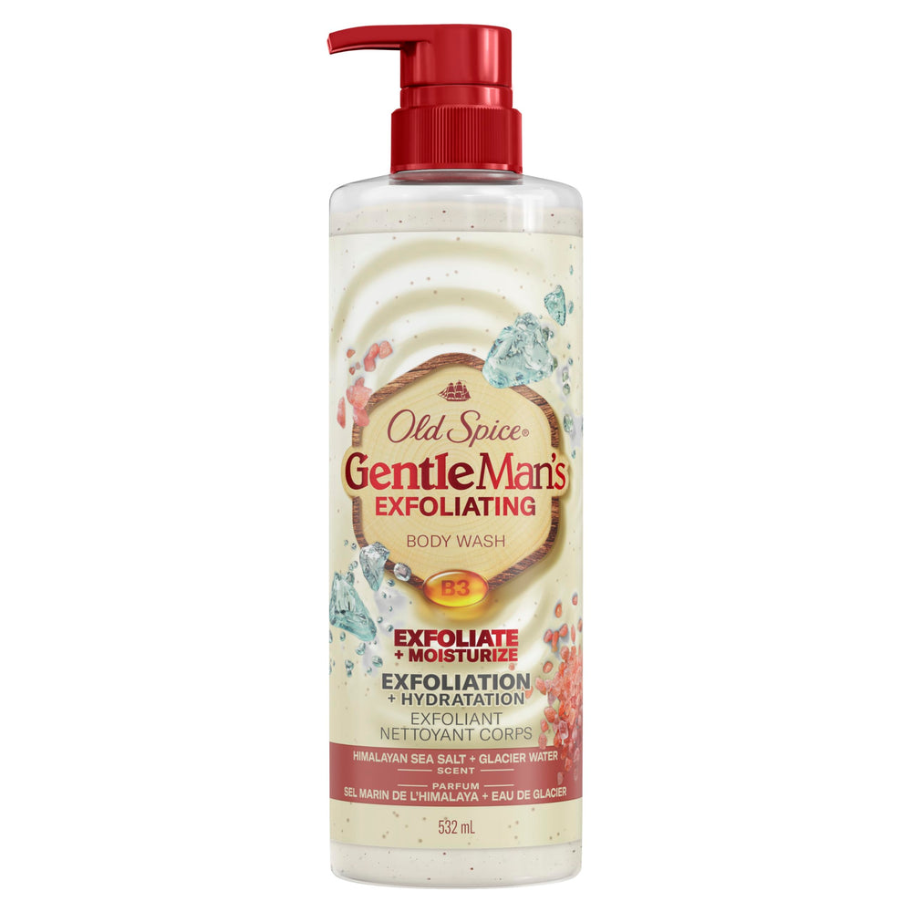 Old Spice front label view showing Himalayan Sea Salt scent and benefits