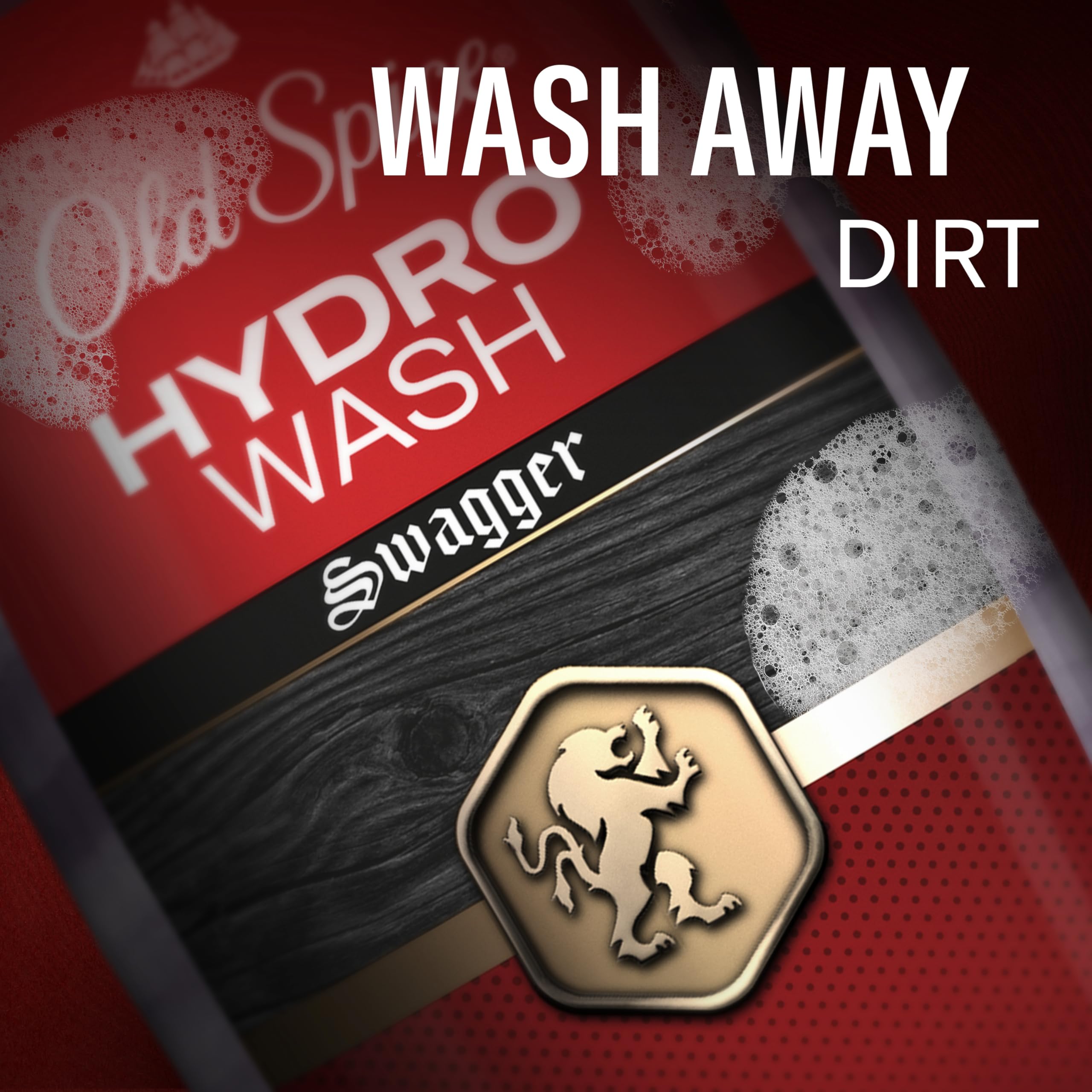 Old Spice Hydro Wash label close-up showing usage instructions and confidence benefit
