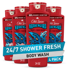 Old Spice Krakengard front packaging shows bold branding and benefits