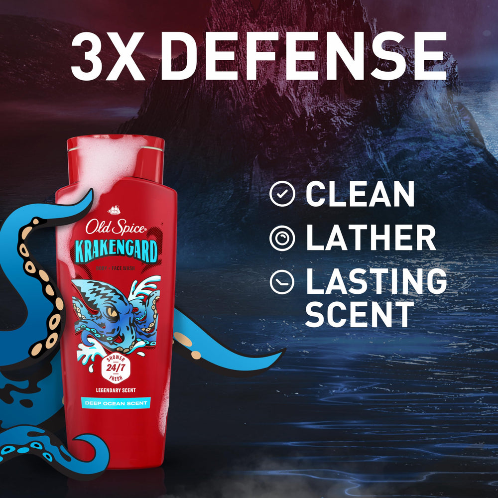 Old Spice Krakengard bottle cap detail for easy controlled dispensing