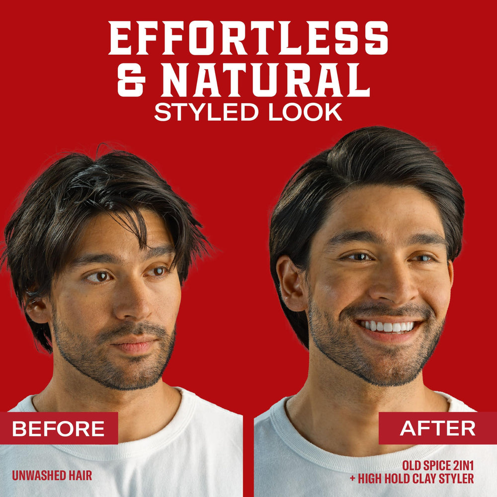 Old Spice product label and ingredient panel emphasizing Vitamin E and Biotin