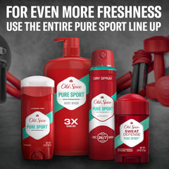 Old Spice label close-up showing features and fragrance notes benefit