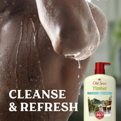 Old Spice creamy lather close-up on skin, delivers deep cleansing benefit