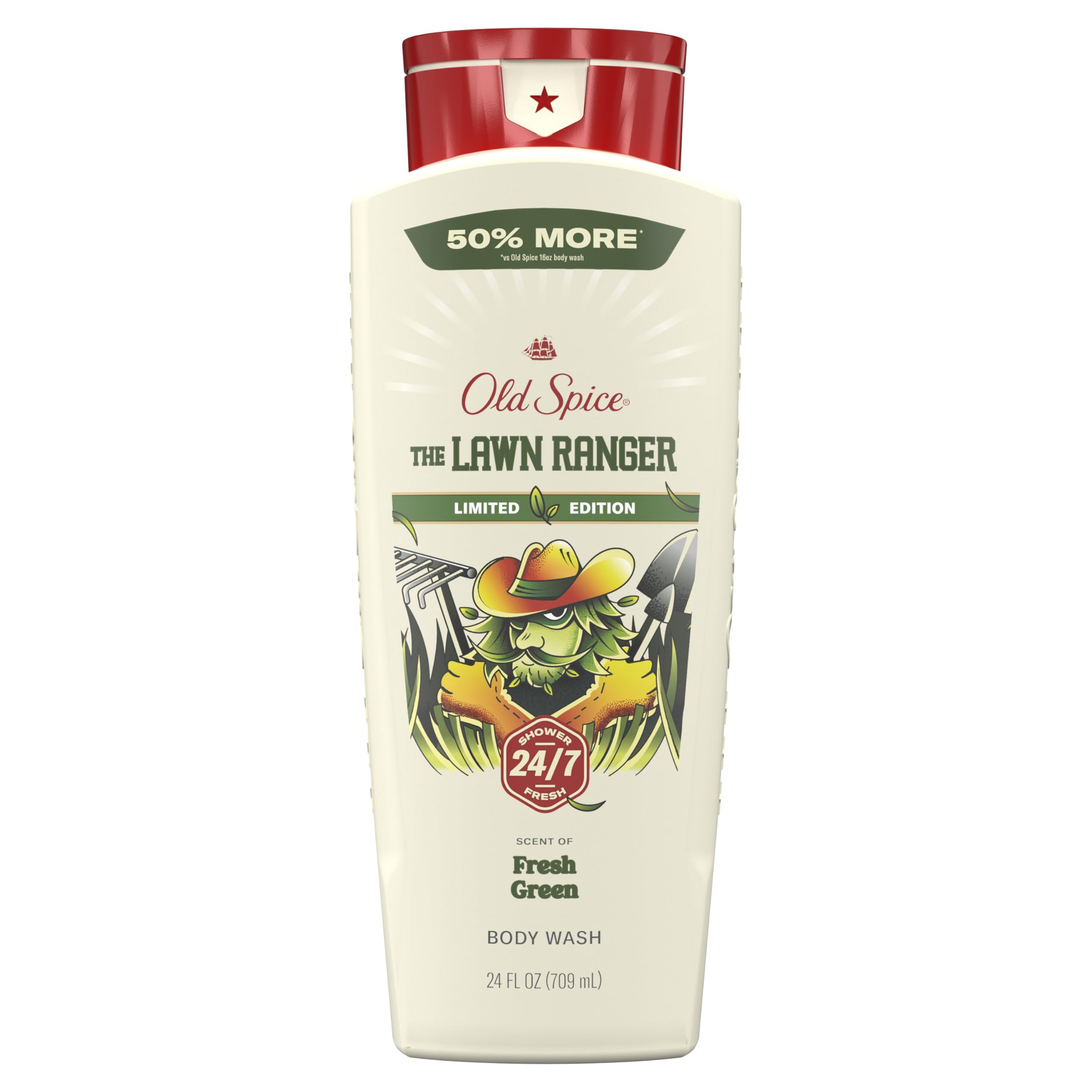 Old Spice Lawn Ranger front packaging shows outdoor-fresh scent and clear size benefit