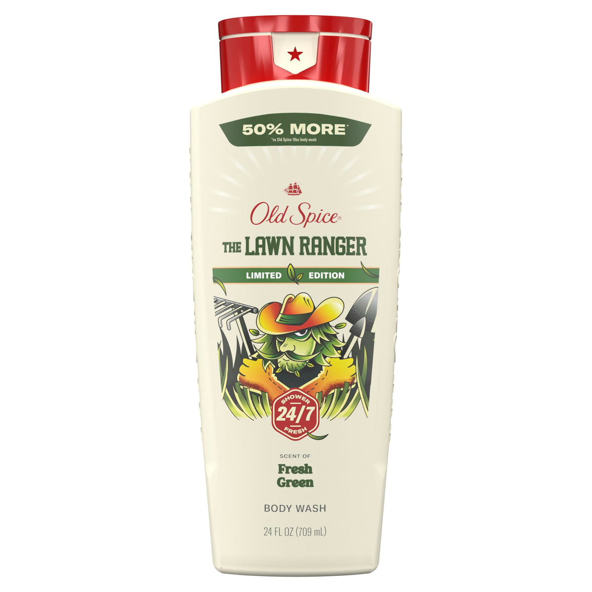 Old Spice Lawn Ranger front packaging shows outdoor-fresh scent and clear size benefit