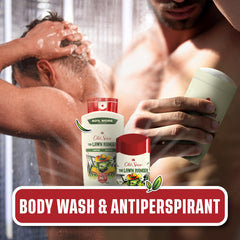 Old Spice Lawn Ranger used outdoors to convey fresh green scent for active lifestyles