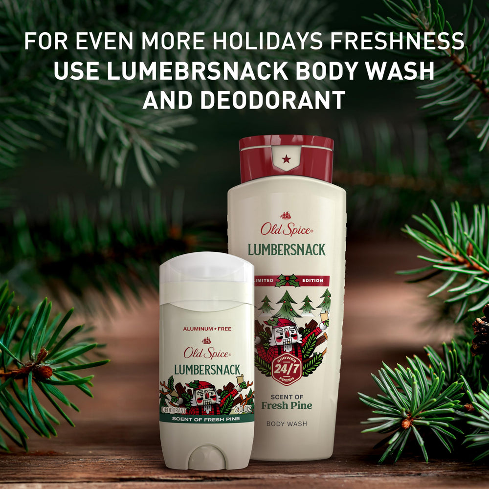 Old Spice LumberSnack alongside other Holidudes bottles for scent comparison