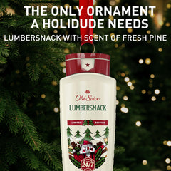 Old Spice LumberSnack in use in shower illustrating effective cleansing