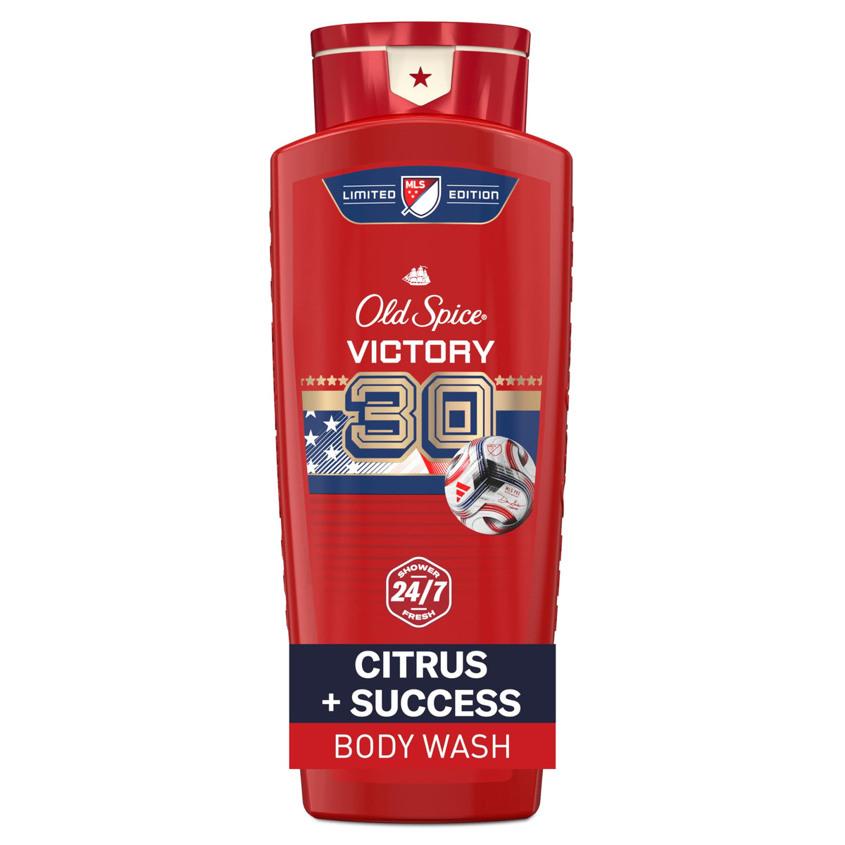 Old Spice MLS Victory front packaging showing bold label and sport styling, brand freshness