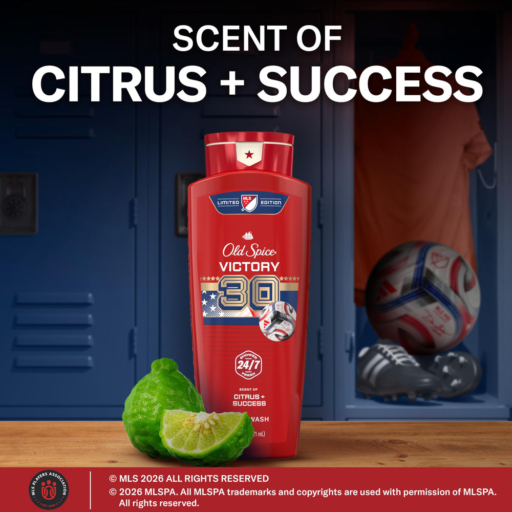 Old Spice limited edition packaging showing special MLS design, brand collectible appeal