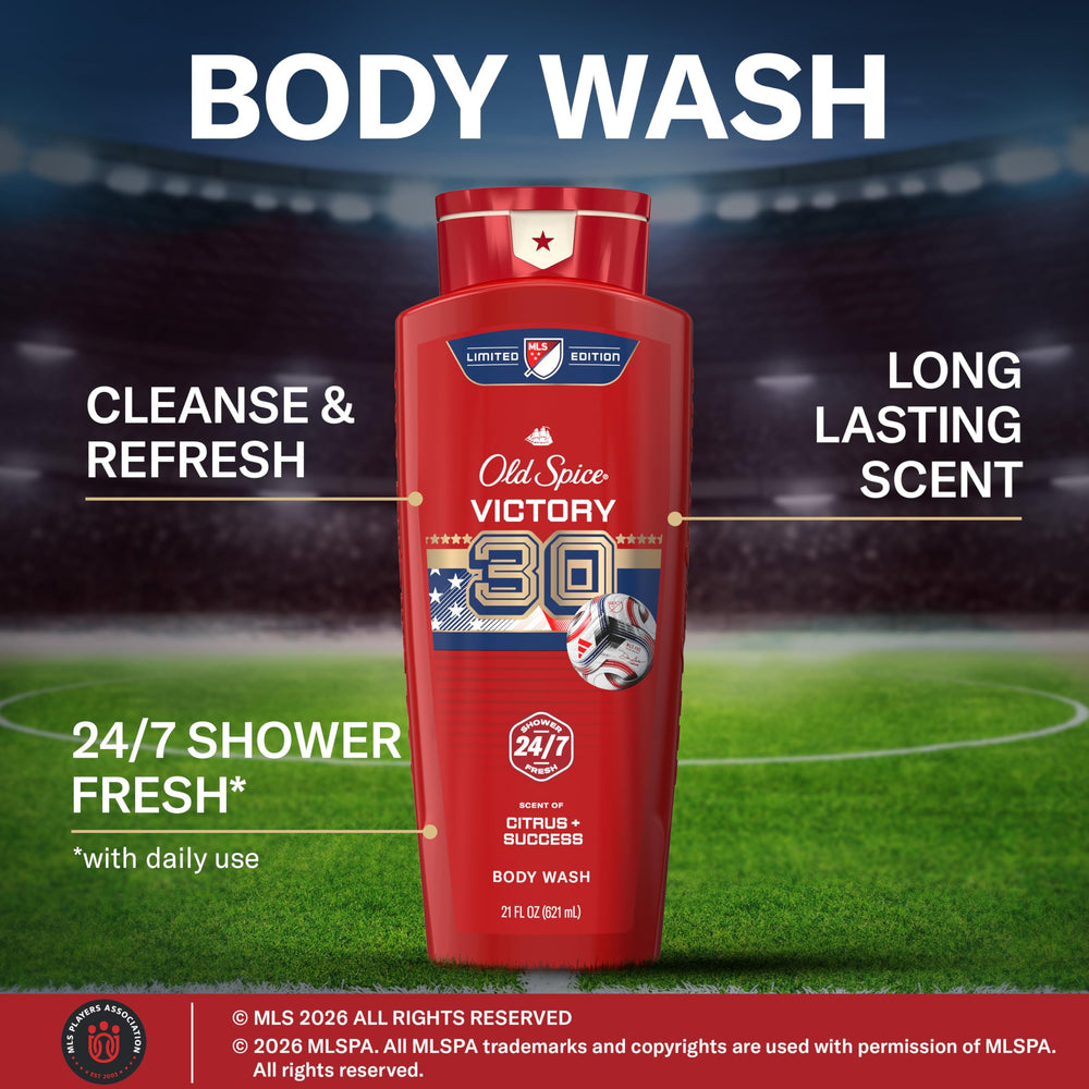 Old Spice side label details with MLS logo, clear ingredient visibility and brand trust