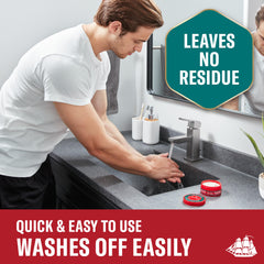 Old Spice being worked through damp hair for long-lasting hold benefit