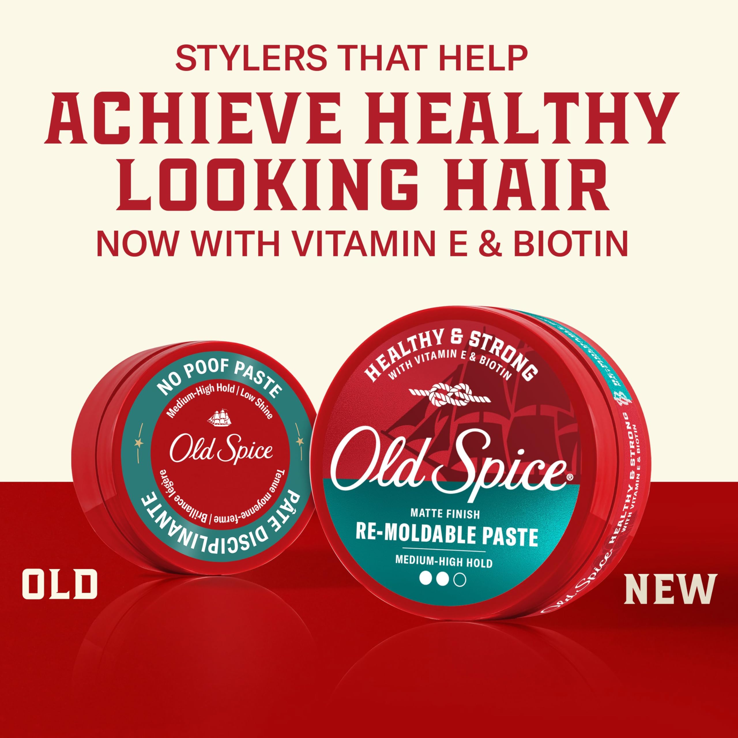 Old Spice close-up paste texture showing smooth matte finish and spreadability