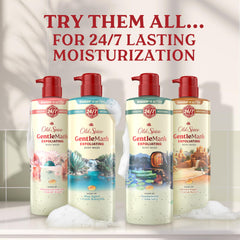 Old Spice bottle paired with deodorant and spray for layered freshness