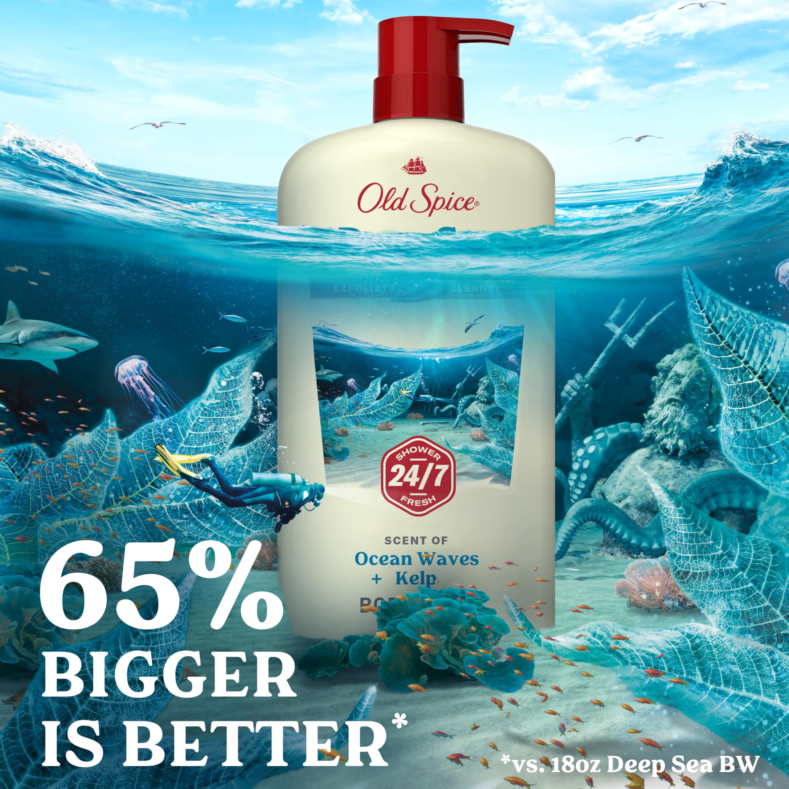 Old Spice four-pack stacked to show value and fewer restocks benefit