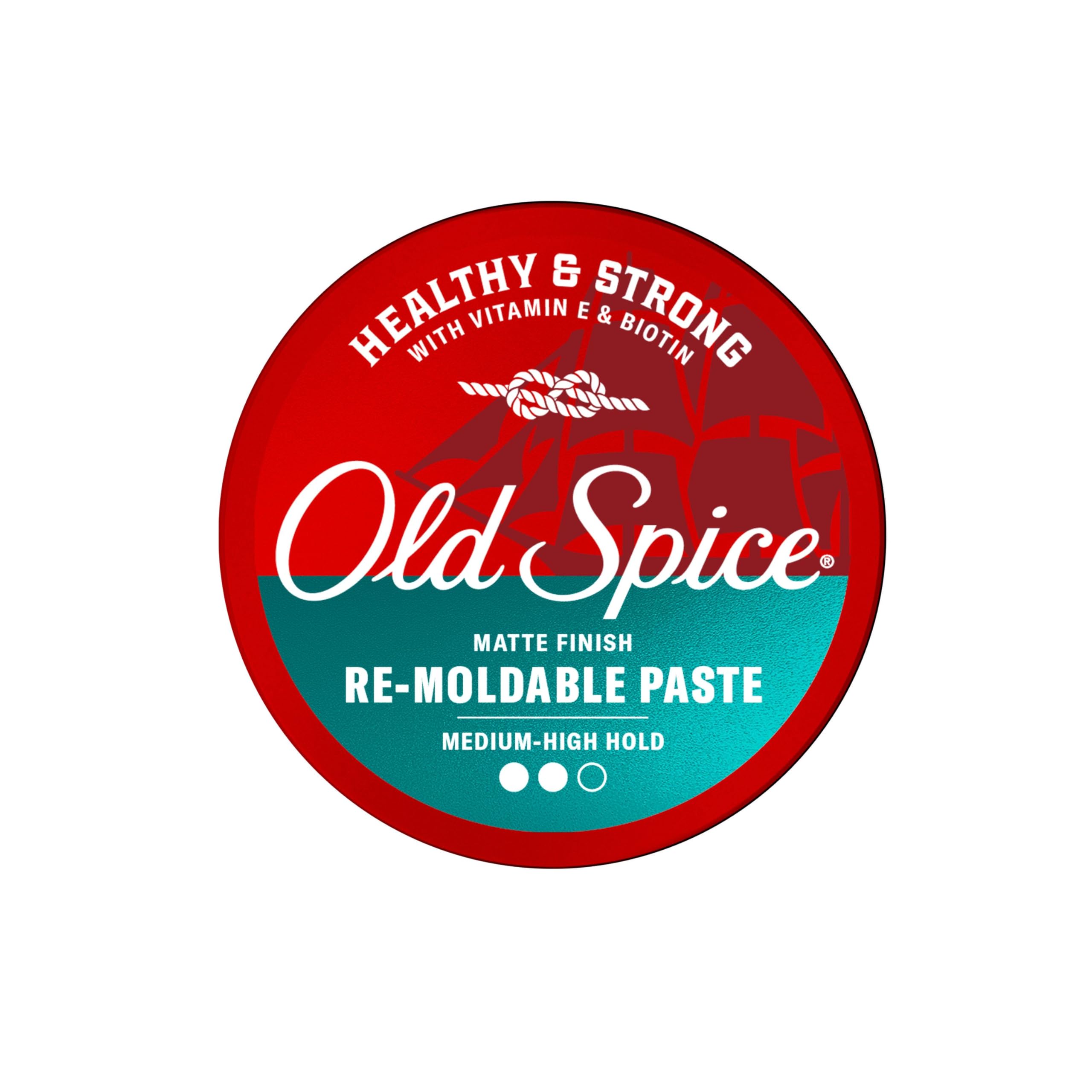 Old Spice paste applied to damp hair demonstrating volume and reworkable texture