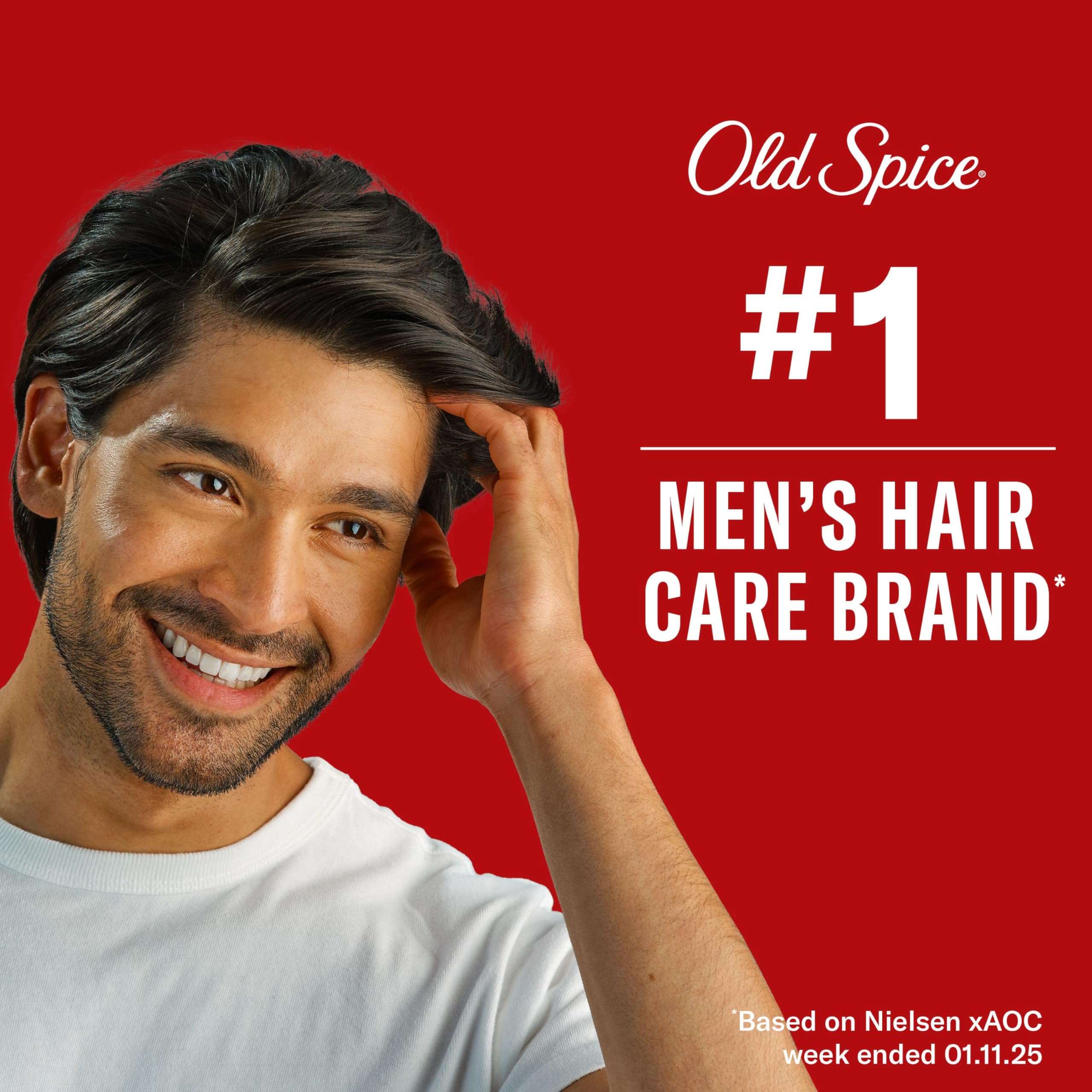 Old Spice pomade on bathroom shelf in grooming routine setting benefit