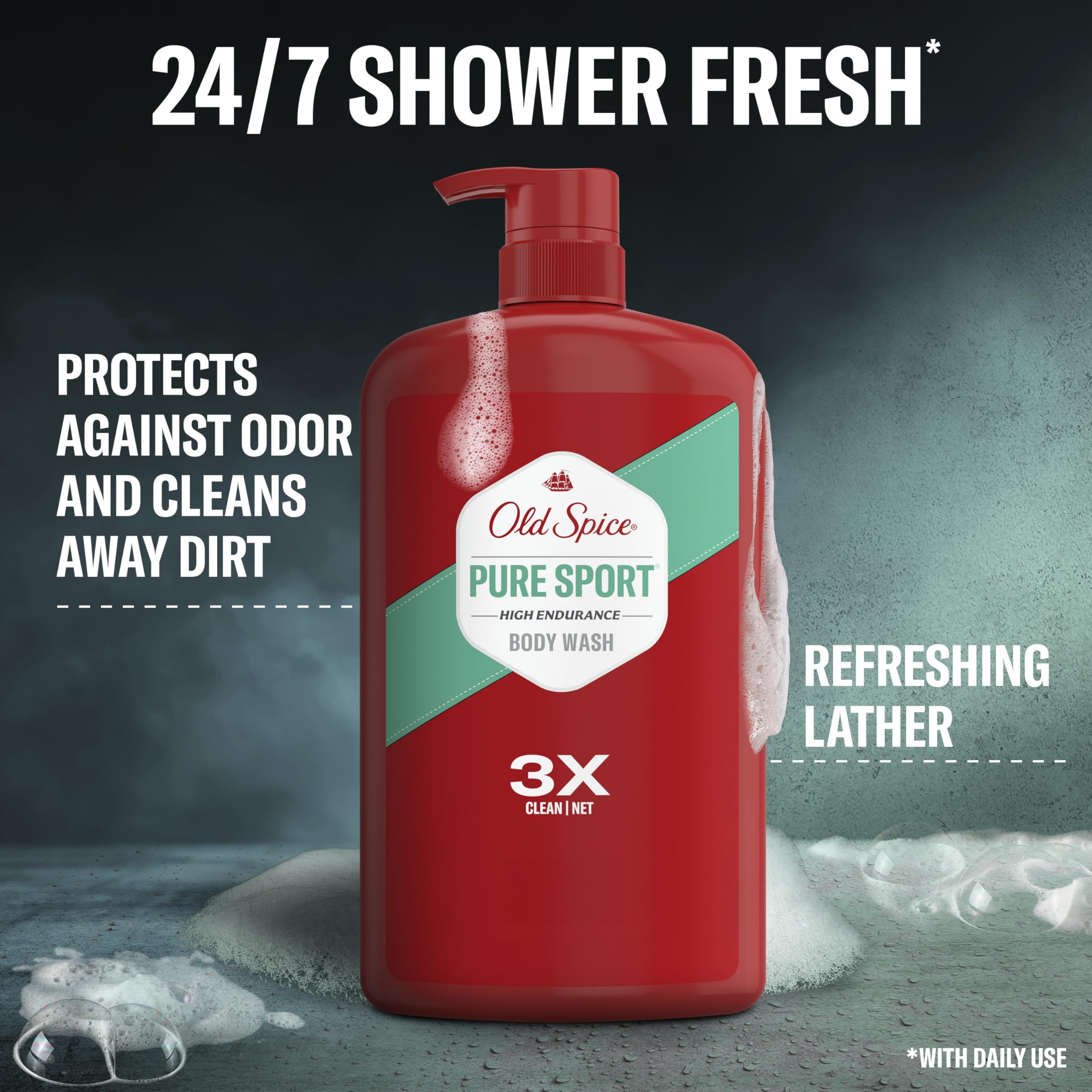 Old Spice close-up of gel texture highlighting rich lather benefit