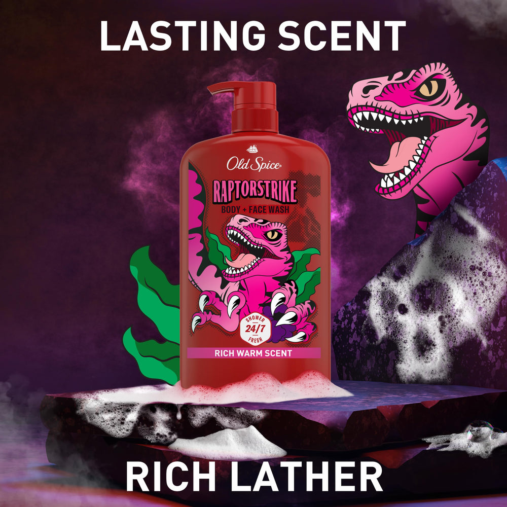 Old Spice in-shower scene illustrating convenient all-over wash benefit
