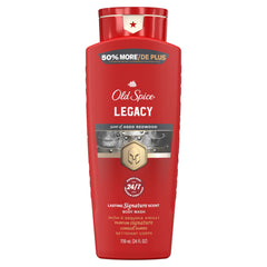 Old Spice bottle front view showing Red Collection and long-lasting scent