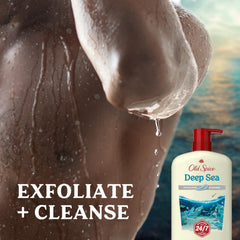 Old Spice rich lather on hand demonstrating deep cleansing foam benefit