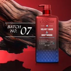 Old Spice scent graphic of sage and driftwood conveying sophisticated aroma