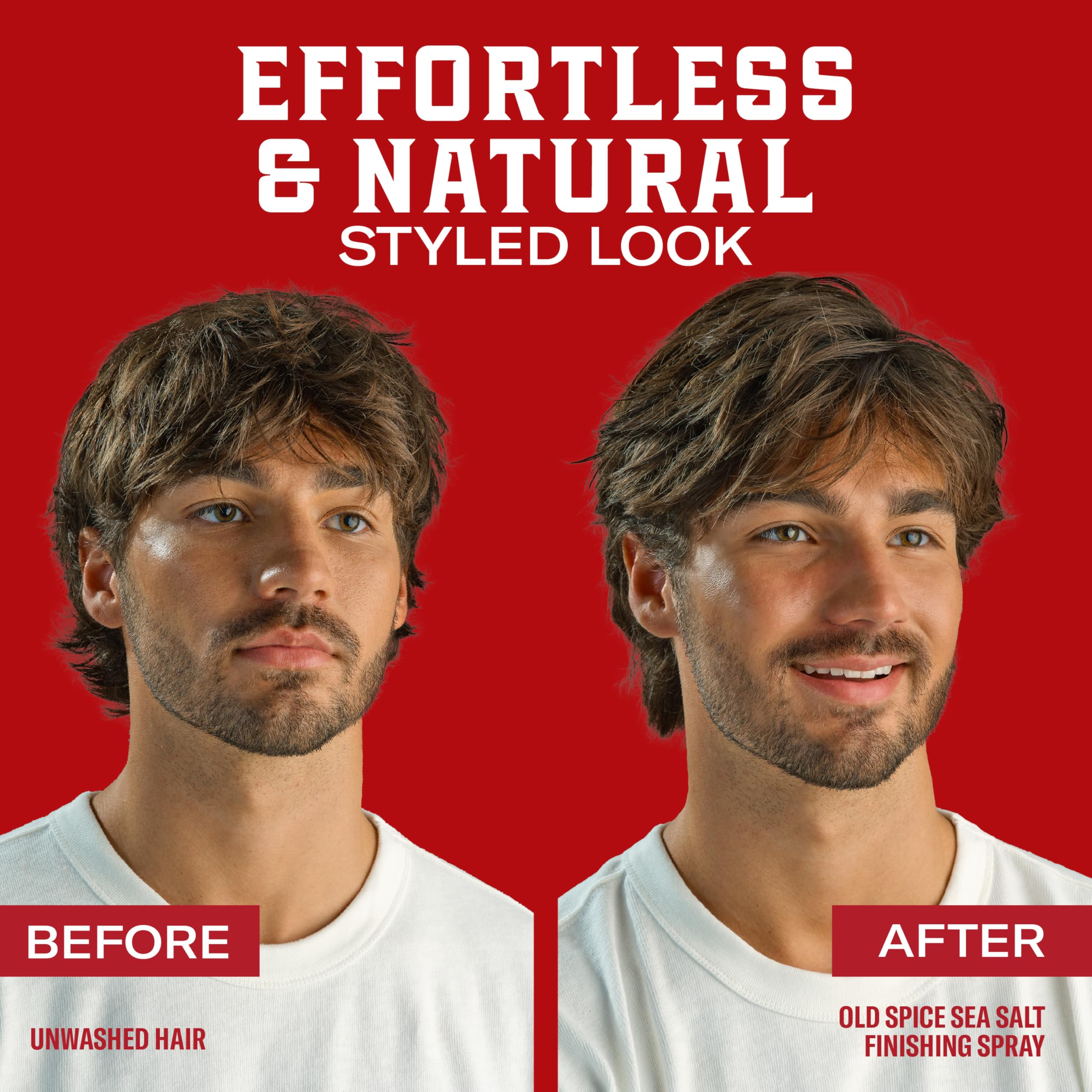 Old Spice label close-up highlighting Vitamin E and Biotin benefits