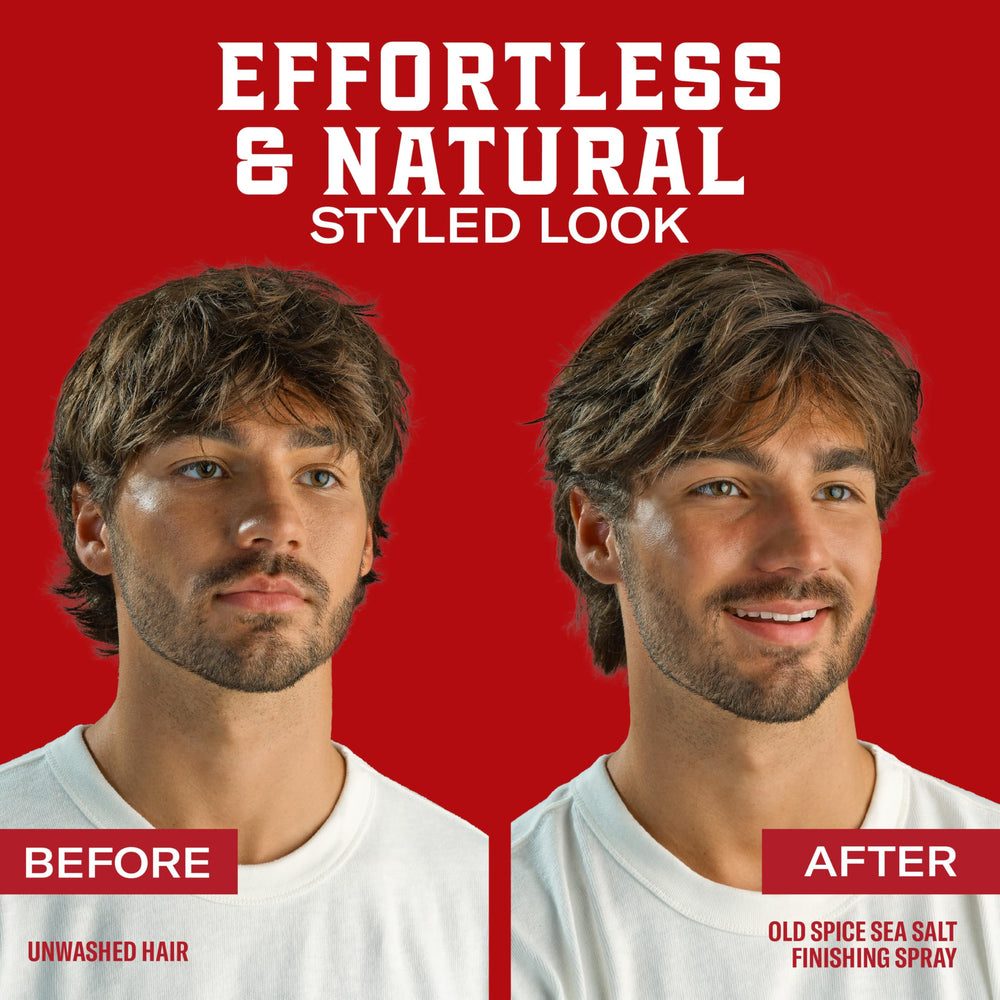 Old Spice label close-up highlighting Vitamin E and Biotin benefits