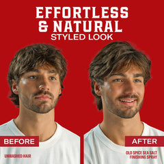 Old Spice label close-up highlighting Vitamin E and Biotin benefits
