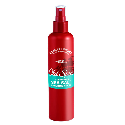 Old Spice front packaging showing sea salt spray and benefit of texture