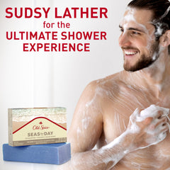 Old Spice soap texture showing mild exfoliating grit for smoother skin