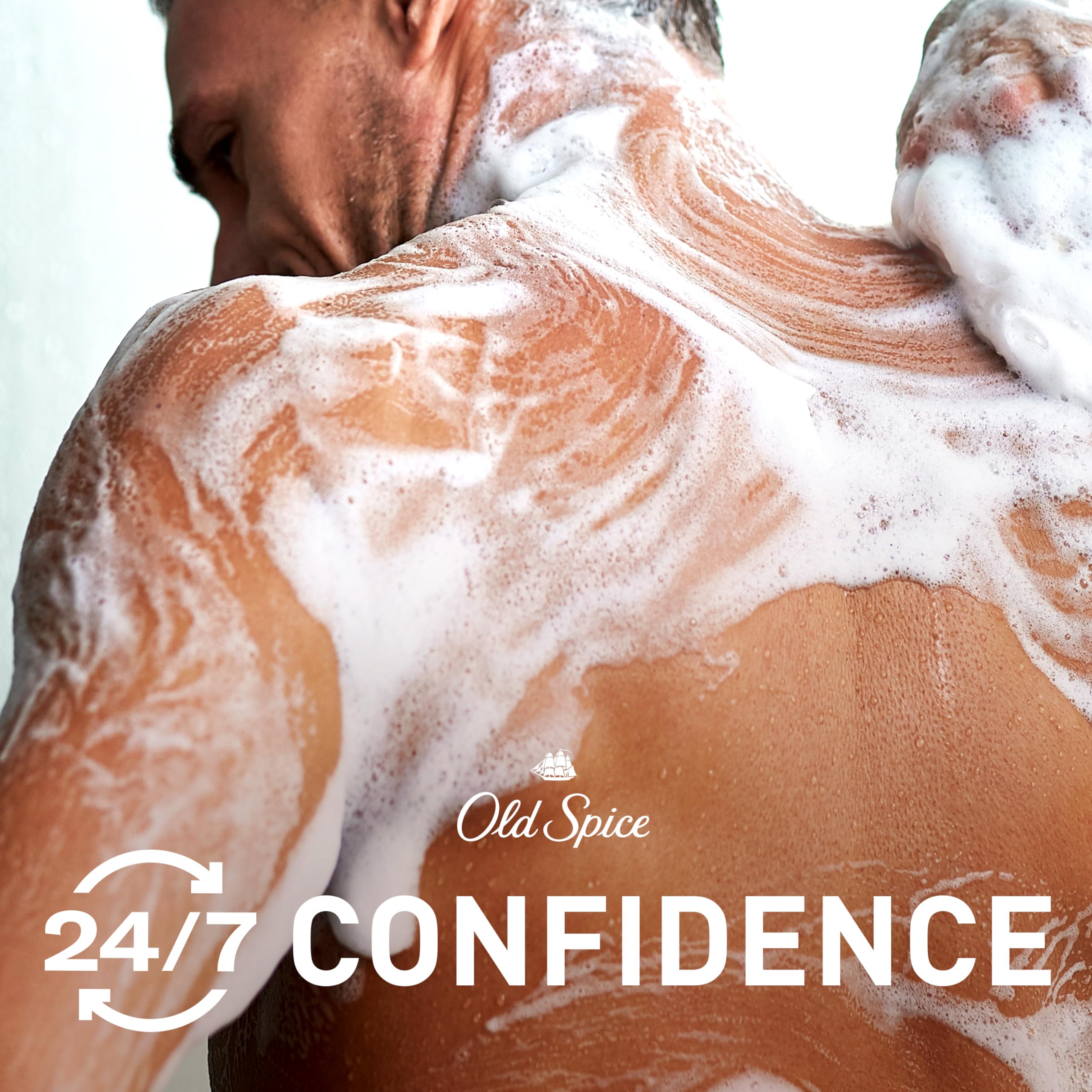 Old Spice label and ingredients list view highlighting plant-based cleansers