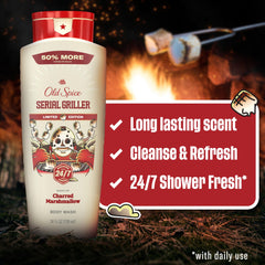 Old Spice back label close-up with ingredients and usage directions benefit