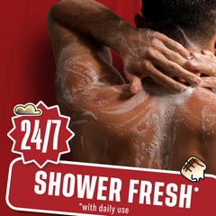 Old Spice pump action close-up demonstrating easy dispensing benefit