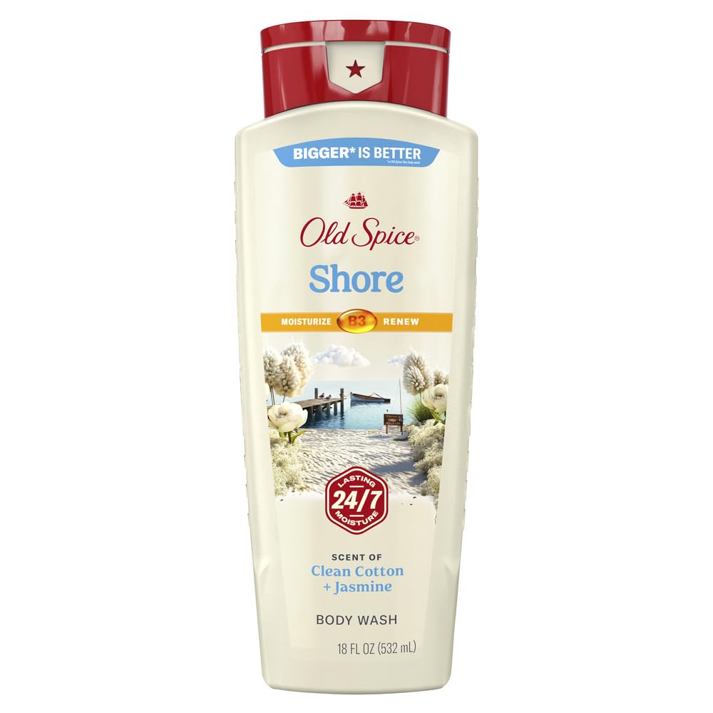 Old Spice Shore front bottle showing scent and size for reliable freshness