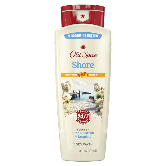 Old Spice Shore front bottle showing scent and size for reliable freshness