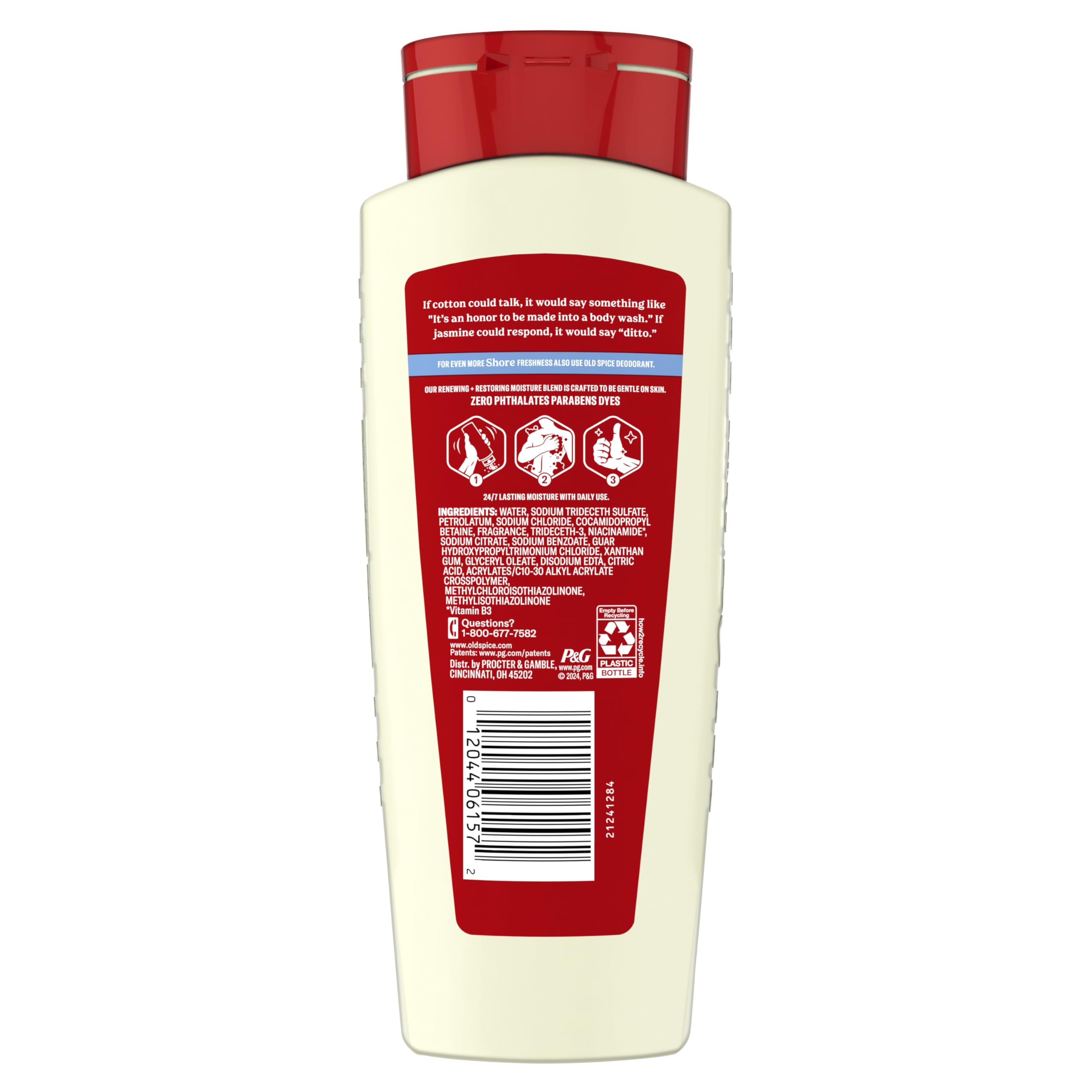 Old Spice ingredients focus with Vitamin B3 spotlighted for skin comfort
