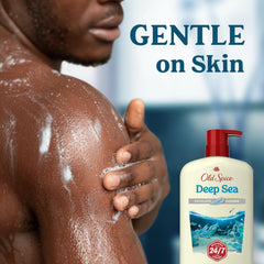 Old Spice 30 oz bottle held for scale showing long-lasting supply benefit