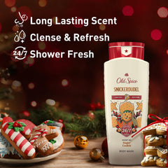 Old Spice Snickerdudel back label with ingredients and usage benefits