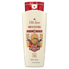 Old Spice Snickerdudel front packaging showing festive scent benefit