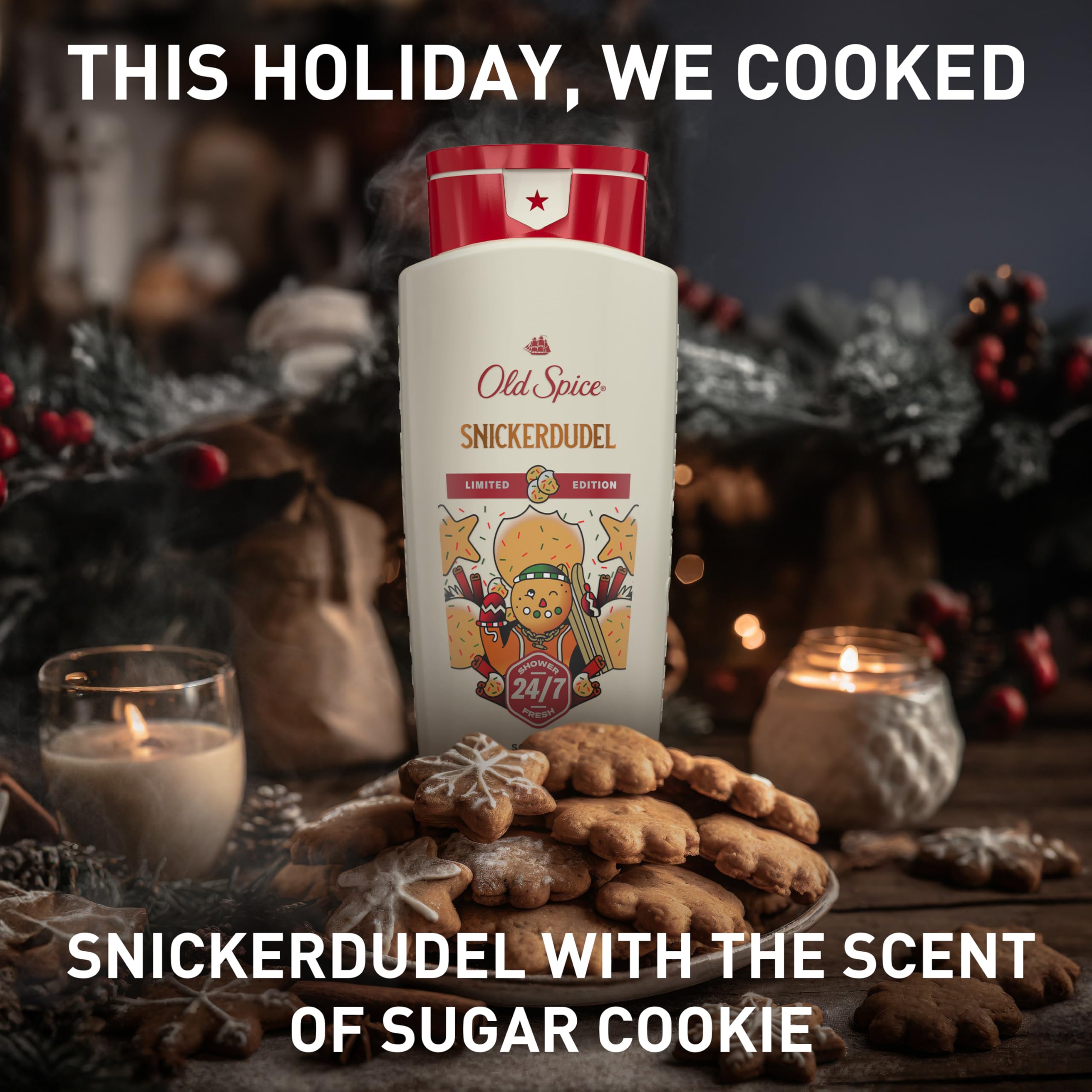 Old Spice Snickerdudel gift stocking display showcasing perfect-gift benefit