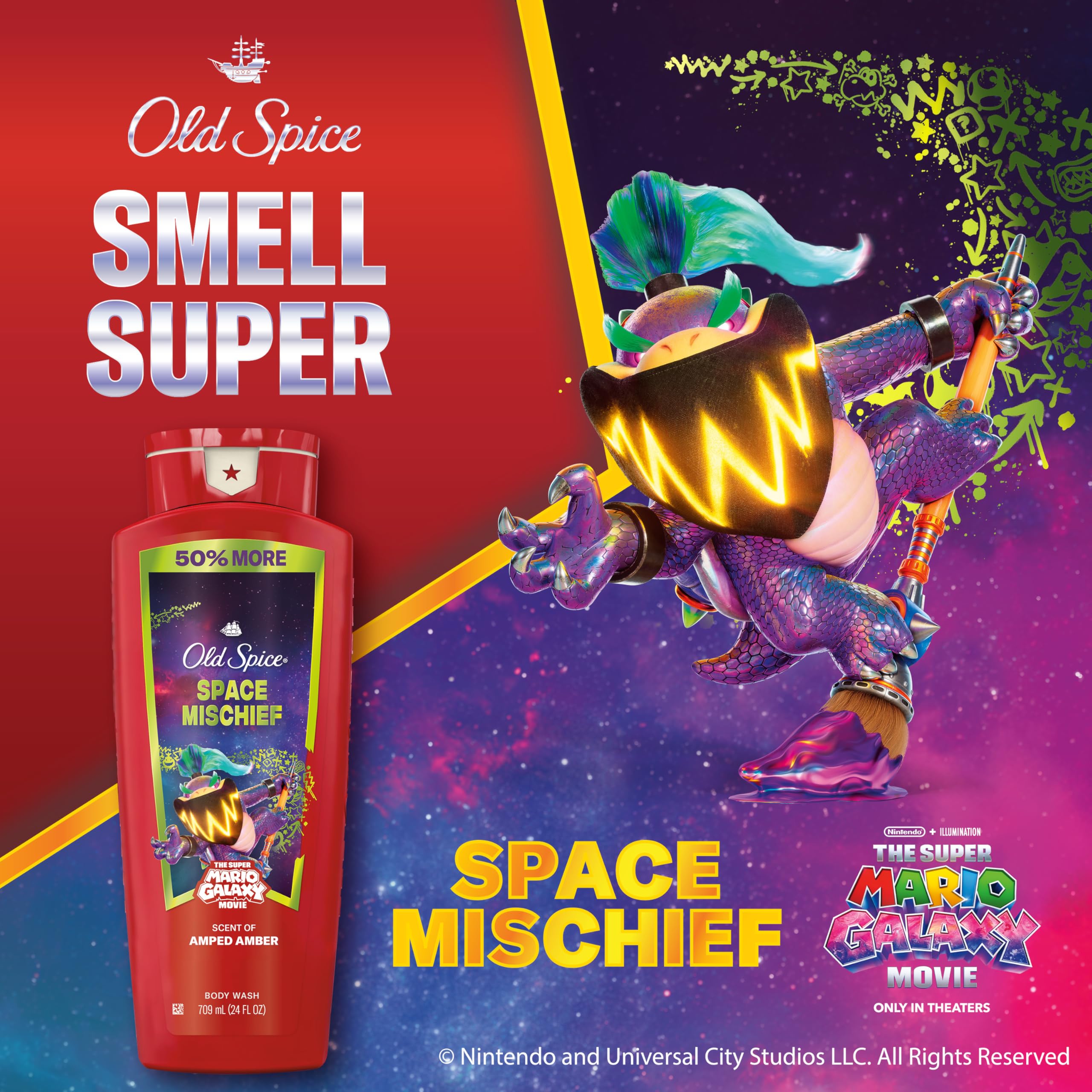 Old Spice Space Mischief pump dispensing rich lather for easy cleansing